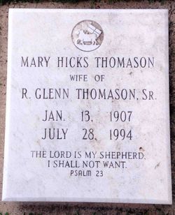 Mary Eleanor <I>Hicks</I> Thomason 