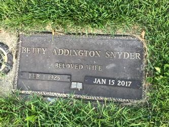 Betty <I>Addington</I> Snyder 