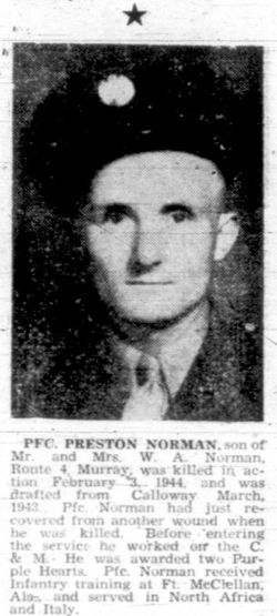 PFC Preston H Norman 