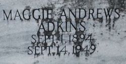 Maggie D <I>Andrews</I> Adkins 