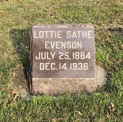 Lottie Marie <I>Sathe</I> Evenson 