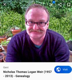 Nicholas Thomas Logan “Nick” <I>Weir</I> de Vere 