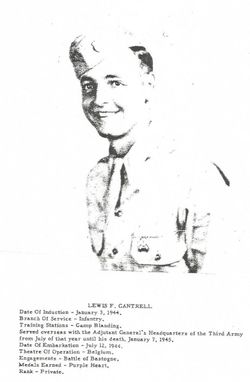 Pvt Lewis Franklin Cantrell 