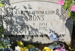 Martha Ann <I>Thomason</I> Arons 