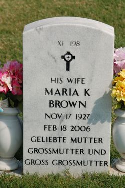 Maria K. <I>Rohr</I> Brown 