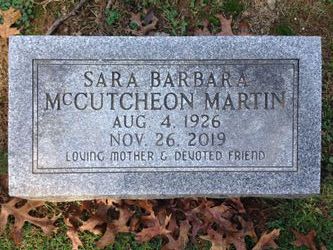 Sara Barbara <I>McCutcheon</I> Martin 
