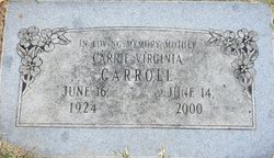 Carrie Virginia <I>Hall</I> Carroll 