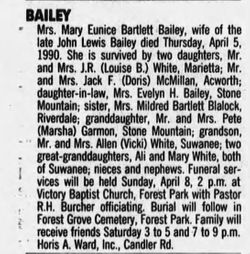Mary Eunice <I>Bartlett</I> Bailey 