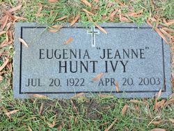 Eugenia “Jeanne” <I>Hunt</I> Ivy 
