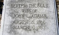Bertha <I>Thomas</I> Adams 