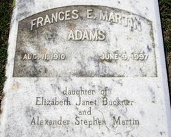 Frances E <I>Martin</I> Adams 