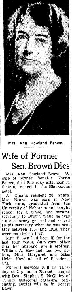Anna Linnell “Ann” <I>Howland</I> Brown 