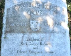 Sara Edna <I>Irvine</I> Adams 