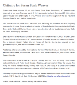 Susan <I>Beale</I> Weaver 