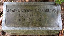 Agatha Eloise <I>McCorkle</I> Abernethy 