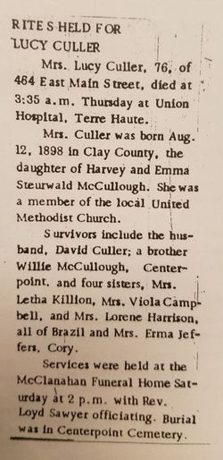 Lucy S <I>McCullough</I> Culler 