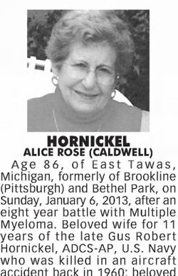 Alice Rose <I>Caldwell</I> Hornickel 