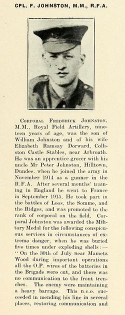 Corporal Frederick Johnston 