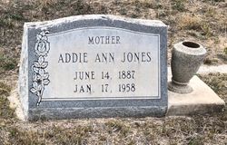 Adeline Addie Ann <I>Singleton</I> Jones 