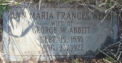 Ann Maria Frances <I>Webb</I> Abbitt 