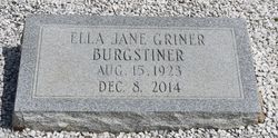 Ella Jane <I>Griner</I> Burgstiner 