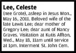 Celeste <I>Grote</I> Lee 