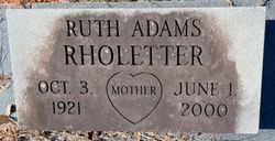 Lucy Ruth <I>Adams</I> Rholetter 