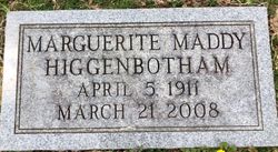 Marguerite Maddy <I>Woodrum</I> Higgenbotham 