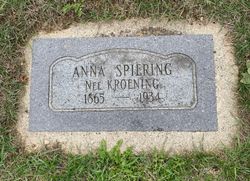 Anna Friederike Louise <I>Kroening</I> Spiering 