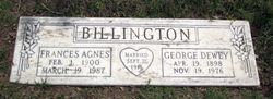 Mrs Frances Agnes <I>Glenn</I> Billington 