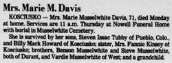 Marie <I>Musselwhite</I> Davis 