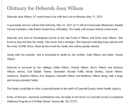 Deborah Jean Wilson 