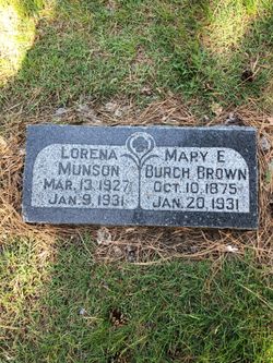 Mary Elizabeth <I>Burch</I> Brown 
