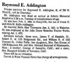Raymond Eugene Addington 