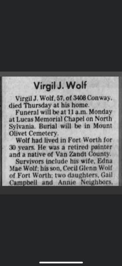 Virgil Junior “VJ” Wolf 