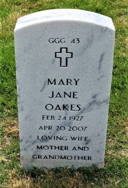 Mary Jane “Janie” <I>Murphey</I> Oakes 