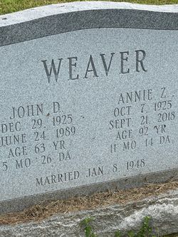 Annie Z <I>Hoover</I> Weaver 