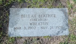 Beulah Beatrice <I>Shearer</I> Wheaton 