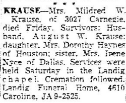 Mildred Josephine <I>White</I> Krause 