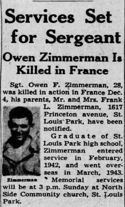 Sgt Owen Frank Zimmerman 