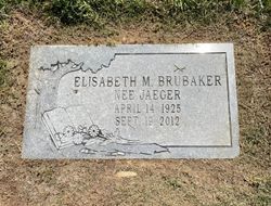 Mrs Elisabeth Maria <I>Jaeger</I> Brubaker 