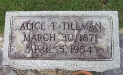 Alice Olivia <I>Thompson</I> Tillman 