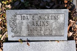 Ida Elizabeth <I>Nickens</I> Akins 