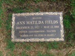 Ann Matilda <I>Ketchum</I> Fields 