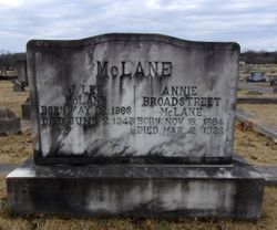 Annie Elizabeth “Money” <I>Broadstreet</I> McLane 