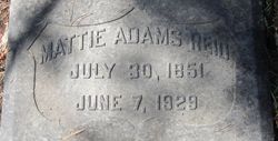 Martha D “Mattie” <I>Adams</I> Reid 