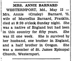 Annie <I>Crosley</I> Barnard 