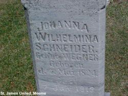 Johanna Wilhelmina <I>Wegner</I> Schneider 