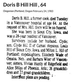 Doris Belle <I>Carver</I> Hill 