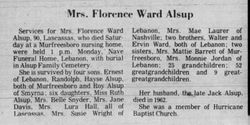 Florence Mae <I>Ward</I> Alsup 
